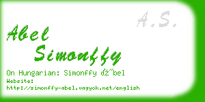 abel simonffy business card